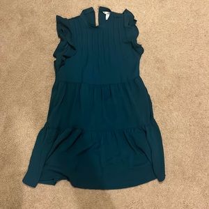 London times tiered dress, beautiful emerald/teal color size 4